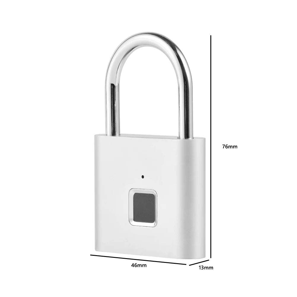 Smart Fingerprint Padlock – USB Rechargeable & Waterproof Travel Lock