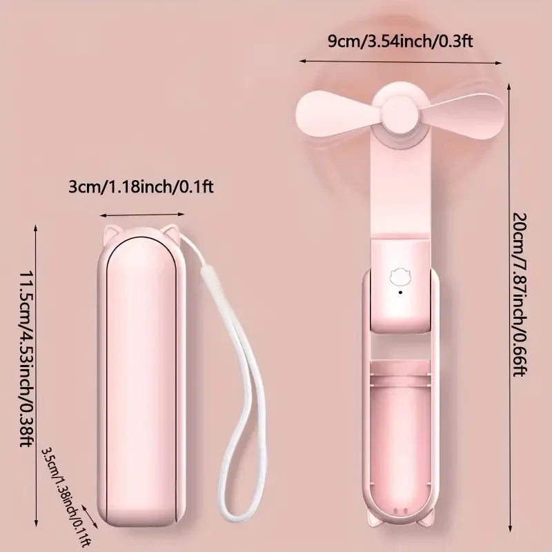 Portable USB Mini Fan – Rechargeable & Foldable