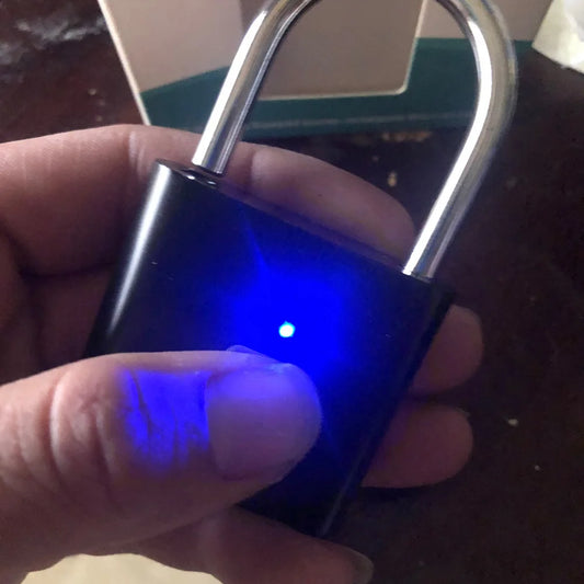 Smart Fingerprint Padlock – USB Rechargeable &amp; Waterproof Travel Lock