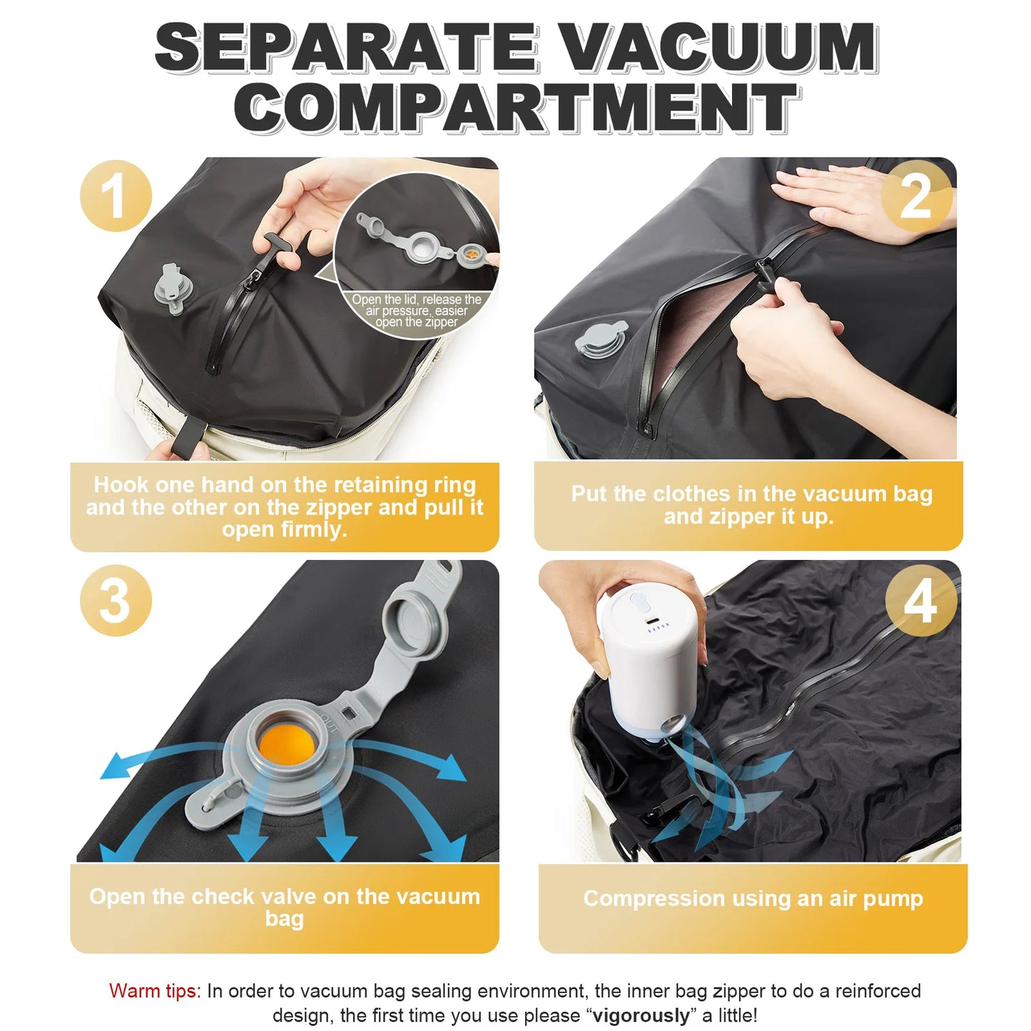 Vacuum Compression Travel Backpack – Pack More, Travel Smarter!