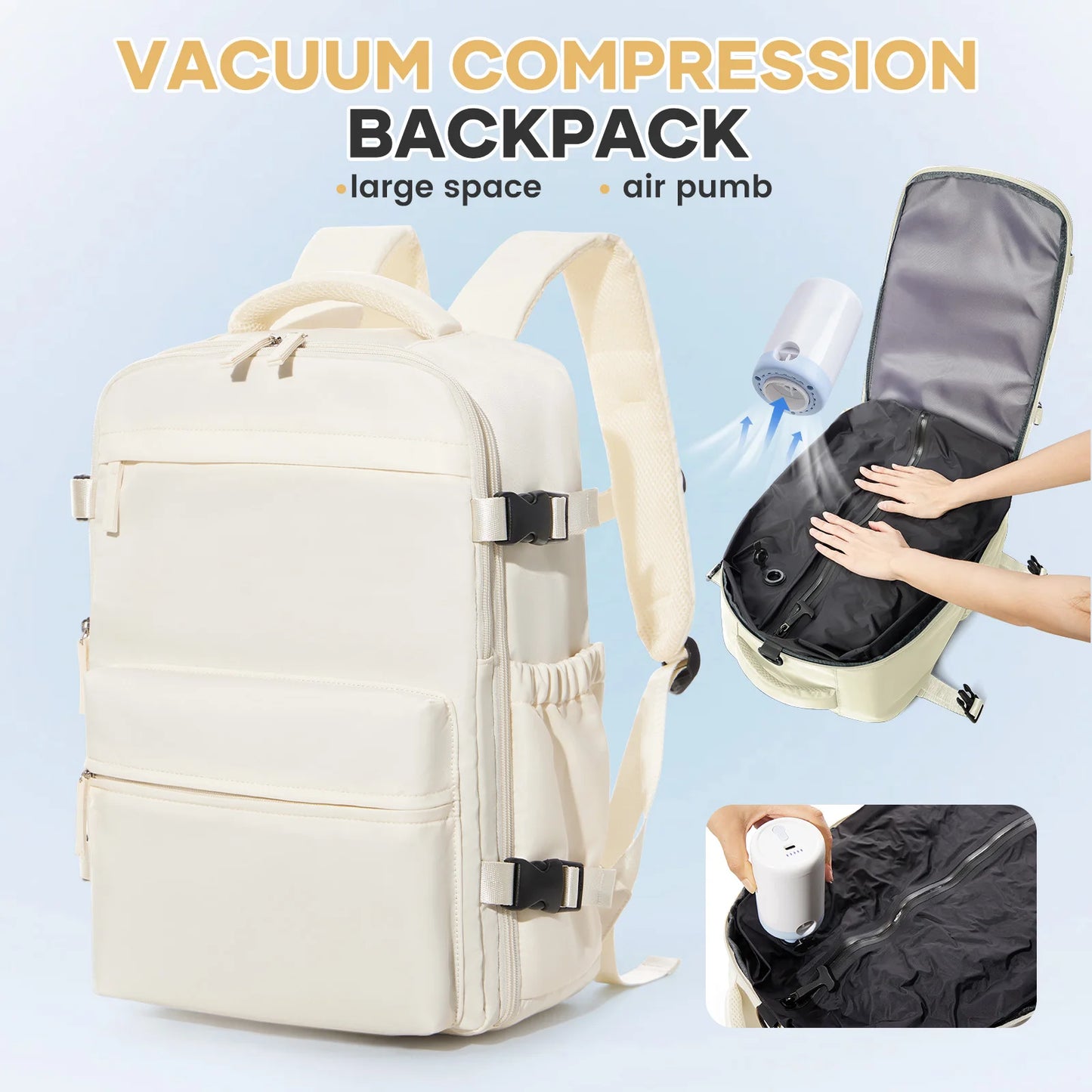 Vacuum Compression Travel Backpack – Pack More, Travel Smarter!